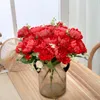 Suszone kwiaty białe sztuczne piwonii różowy jedwabny bukiet na dom ślubu panna młoda trzymająca fałszywy kwiat wewnętrzny stół do majsterkowania