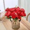 Flores secas brancas peônia artificial rosa buquê de seda para casamento decoração de casa noiva segurando flor falsa interior diy mesa organizar