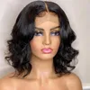 Short Bob Natural Body Wave Wigs Glueless Lace Closure For Black Women Pre-plucked 10-14 Inches Wavy