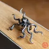 Cuffi auricolare Yizai 100% 925 Sterling Silver Big Octopus Polsini auricolari vintage Clip per ossa per donne uomini senza piercing FALSO CARTILAGE ORECCHI 230614