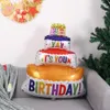 Neue Alles Gute zum Geburtstag Kuchen Ballon Cartoon 3-Schicht Große Kerze Bär Kuchen Folie Ballon Geburtstag Party Baby Dusche dekoration Kinder Spielzeug