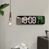 Wandklokken 9 inch grote digitale wandklok Temperatuur- en vochtigheidsweergave Nachtmodus Tafelwekker 1224H Elektronische LED-klok 230614