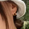 Pendientes de aro Pequeño corazón Huggie Acero inoxidable Minimalista Joyería linda Impermeable Verano 2023