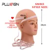 Suporte de peruca Plussign cabeça de treinamento de 21 polegadas com braçadeira cosmetologia cabeças de manequim careca para prática de maquiagem peruca para exibição de chapéus 230614
