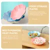 Dinnerware Sets 12 Pcs Plastic Cake Plates Plum Blossom Dried Fruit Snack Dish 23X23X5CM Storage