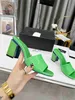 Slippers 2023 Classic ladies designer high heel slippers women summer solid color sandals leather sexy thick heels 8.5 cm half slides large size 35-42 J230615