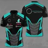 Mens Polos 2023 Petronas F1 Racing Team Summer Polo Shirt with Collar Breathable Casual