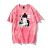 T-shirts pour hommes Anime Harajuku Hayakawa Aki Shirt Oversize Tops Fashion Summer Tie Dye Casual Short Sleev Chainsaw Man E Top Men T-Shirt