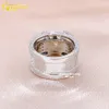 Anéis masculinos de moissanita de prata gelada com preço de atacado e diamante hip-hop de alta qualidade