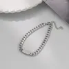 Bracelets de liaison Bracelet en acier à chaîne épaisse européenne et américaine Femmes Ins Hip-Hop tendance peut être gravée sans accessoires de décoloration