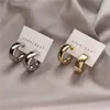 Dangle żyrandol Złote Big Hoop Kolczyki Koreańska geometria Metal dla kobiet Kobiet Retro Drop Trend Biżuteria 230614