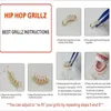 Dental Grills Hip Hop Full CZ Stones Teeth Caps Cubic Zircon Iced Out Micro Pave Top Bottom Charm Set For Men Women Jewelry Gift 230614