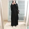 Etniska kläder Eid huva muslimska kvinnor hijab klänning bönplagg jilbab abaya long khimar ramadan klänning abayas kjol uppsättningar islamisk c dh639