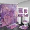 Shower Curtains Abstract Marble Shower Curtain Set Gold Texture Grey Pattern Modern Luxury Bathroom Decor Non-Slip Rug Bath Mat Toilet Lid Cover 230615