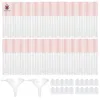 Bouteilles de stockage 50pcs 5ml Tubes cosmétiques remplissables ronds vides givrés avec capuchon rose pour bricolage brillant à lèvres articles de toilette de voyage