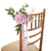 Decorative Flowers Wedding Chair Flower Decor Artificial Arrangement For Back Pography Props Aisle Pew Decoration