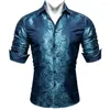 Casual overhemden voor heren Luxe zijde voor heren Blauw Paisley Lange mouwen Geborduurde single-breasted tops Formeel Normaal Slim Fit Blouses 607