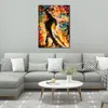 City Life Landscape Canvas Art Midnight Tango Hand Painted Kinfe Painting for Hotel Wall Modern