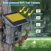 Охотничьи камеры Солнечная охотничья трасса камера Wi -Fi Bluetooth Connect Night Vision Устройство дикой природы Trap Trap Trail Monitor