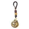 Klapety Lucky Fish mosiężny łańcuch kluczowy biżuteria w portalu chiński w stylu chiński ręcznie robiony tkany lina brelok do smyczy wiszące rzemiosła