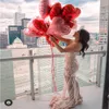 Dekoracje ogrodowe 50pcs 18 cali Rose Gold Red Różowa miłosna Folia Helowe balony ślubne przyjęcie urodzinowe balony walentynki globos dostarcza 230615