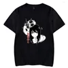 T-shirt da uomo T-shirt Mieruko-chan Merch T-shirt sciolta a maniche corte Casual All-match T-shirt neutra Kawaii T-shirt per bambini Abbigliamento streetwear