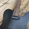 Siettoni di bloccaggio di chitarra nera set-in Neck Black Black Black Abalone Inlays Single-Humbucker Pickups Shipping GRATUITO