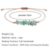 Färgglada oregelbundna naturliga krossade stenpärlor flätade armband för kvinnor flickor handgjorda vävda reiki helande stenarmband