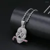 Pendant Necklaces Hip Hop Skull Necklace With Chain Micro Pave Zircon Mens Arrival Rock Jewelry