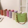 Underarm Woven Bag Crescent Single Shoulder Solid Straw Woven Bag Women's Beach Holiday Bag