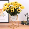 Fleurs séchées tournesol artificiel soie de haute qualité beau bouquet fête de mariage vacances décoration de la maison simulation artificielle