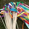 Party Decoration 100st Wedding Wands With Bells Silk Ribbon Colorful Streamers Wands Fairy Stick Home Decoration Wedding Party Favors 230615