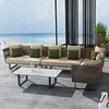 Mobili da campo Divano per esterni personalizzato Sedia in rattan Combinazione per tre persone Tempo libero Protezione solare impermeabile Patio Furnitur