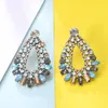 Dangle Chandelier LUBOV 3 Colors Waterdrop Big Stone Crystal Stud Earrings For Women Opal Pendentes Mujer Moda High Quality 230614