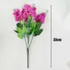 New 33CM 5 Heads Artificial Violet Flower Long Branch Bouquet Silk Fake Flowers For DIY Living Room Home Garden Wedding Decoration