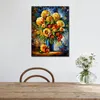 City Life Flowers Canvas Art Flowers of Happiness Hand Painted Kinfe Painting for Hotel Wall Modern