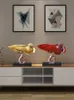 Decorative Objects Figurines Resin Golden Fish Simulation Animal Statue Arowana Modern Home Decoration Handicraft Furnishings Wealth Handmade 230614