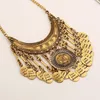 Pendant Necklaces Inspirational "live Your Dream" Disc Tassel Retro Bib Large Collar Statement Choker Necklace Ethnic