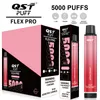 QST Puff Flex Pro 5000 Puffs Rechargeable Disposable Vape Pen Cigarette Vape Device 15 Flavors 550mah Battery 12ml Cartridge Starter Kit