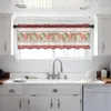 Cortina Navidad Poinsettia copos de nieve tul corto cortinas de armario de cocina sala de estar dormitorio para decoración del hogar