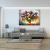 Textured Handmade Oil Painting Cityscapes Canvas Art Lilac and Camomiles Modern Flowers Dining Room Decor