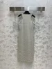 Podstawowe sukienki zwykłe projektant 23SS Sukienki letnie Kobiety sukienki damskie ubrania w paski z rozciętą wysokiej jakości W9VC