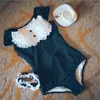 Kvinnors badkläder Maid Bodysuit Beach One Piece School Swimsuit för söta japanska spetsbaddräkter