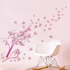 Stickers muraux rose fleur crayon PVC fleur papillon Art décalcomanie peintures murales amovible bricolage salon fond décor à la maison