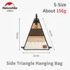 Handverktyg Ultralight 156G Triangle Storage Canvas Bag Rack Side Multi Pocket Hanging Layed Camping Accessories 230614