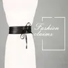 Otros accesorios de moda Primavera Otoño Mujeres Cinturón para vestido Moda Color metálico Suave imitación de cuero Cinturón ancho Self Tie Wrap Cintura Vestido 230615