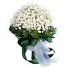 Dekorative Blumen High-End Gypsophila Holding Flower Babybreath Bouquet Braut Hochzeit Shooting Requisiten Zubehör Satinband für Accessoires