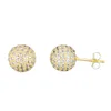 Gold Plated Brass Stud Earrings Iced Out Zircon Ball Stud Earring Diamond Clustered Beads Studs Earrings for Women Men