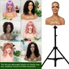 Wig Stand Nunify Black Skin Mannequin Head With Shoulders For Wigs Display Wig Making Tools Makeup Mannequin Head For Hats And Scarves 230614