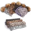 Leopard beanies dubbla förtjockar varma skallar kepsar oändlighet sarf sets9718023275w